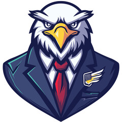 Male businessman eagle in a suit esport vector logotype, eagle logo, eagle icon, eagle sticker, eagle symbol, eagle emblem