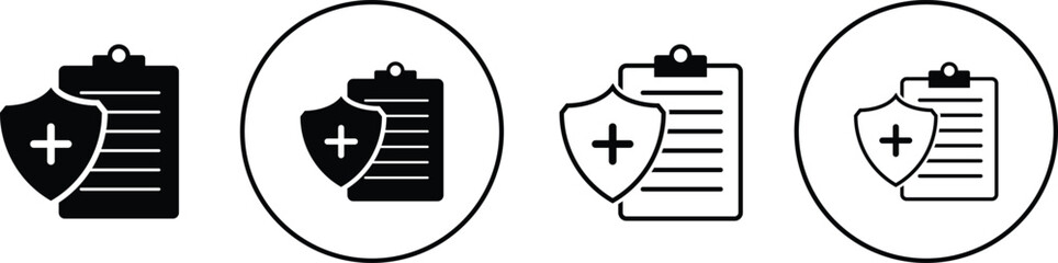 Health insurance icon set. vector illustration transparent background.