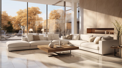 modern white  living room