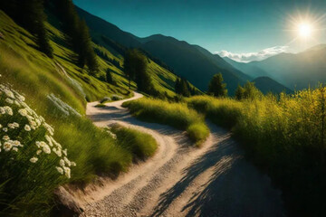 mountain road in the mountains