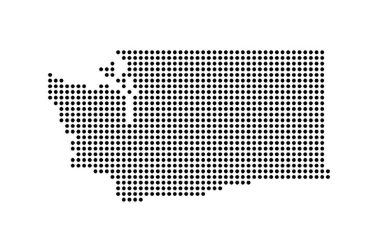 Washington state map in dots