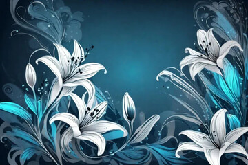 abstract floral background with butterflies