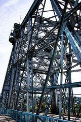 Beautiful Loschwitz Bridge over the Elbe River. Dresden, Germany.