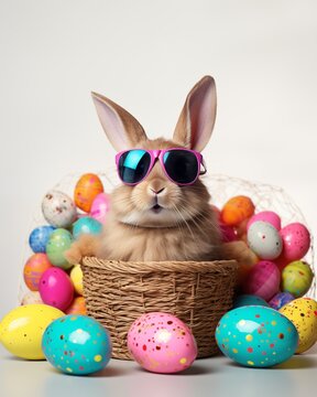 Easter rabbit in sunglasses