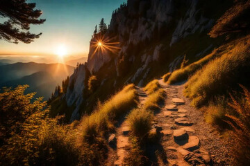 sunset in the mountains