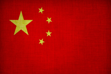Flag of China on aged material