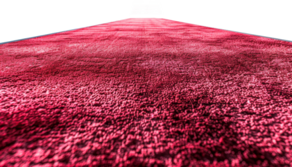 Close-up of plush red carpet texture for VIP events, cut out - stock png.