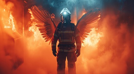 firefighter, fireman, hero, heroic, fire, 
emergency