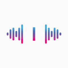 I letter with Pulse music player element. Logo template electronic music, equalizer, store, dj, nightclub, disco. Audio wave logo concept, Multimedia Technology themed, Abstract Shape vector