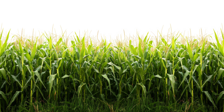 Lush cornfield, cut out - stock png.