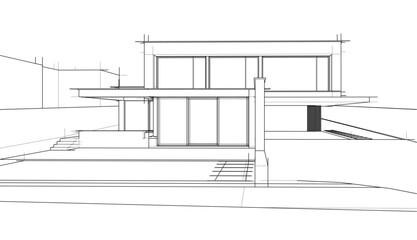 house architectural 3d sketch	
