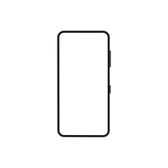 Model smartphone isolated on white.Mobile phone with shadow on transparent background. 