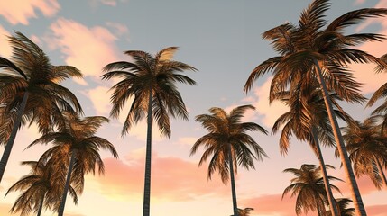 Fototapeta na wymiar Large Tropic Palm Trees Shapes Cutout Background