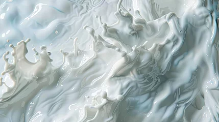 Fotobehang Glistening swirls in a blue milk fluid © Настя Олейничук