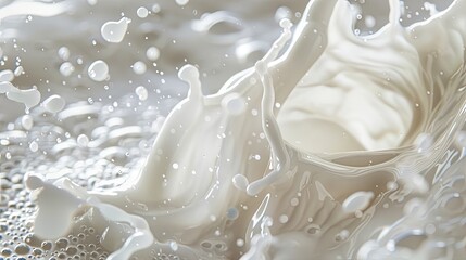 Close-up splash of white milk texture