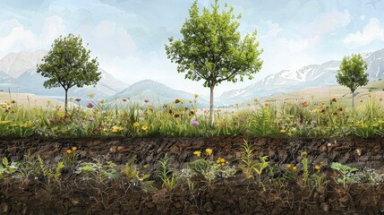 Fertile soil teeming with life underlines the ecosystem service of nutrient cycling for agriculture.