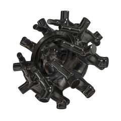 Metal abstract object,3d render © neurostructure