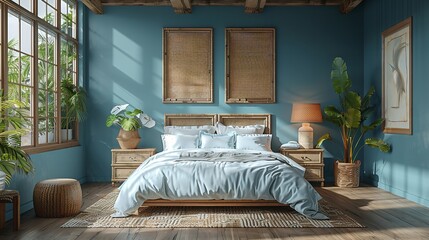 Mock-up Frame in Cozy Home Interior Background