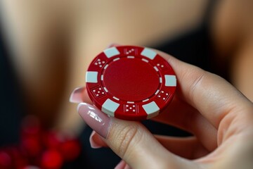 Casino chips. Background with selective focus and copy space