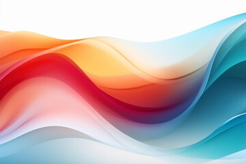 Curved wave in motion. Green red yellow orange wallpaper background