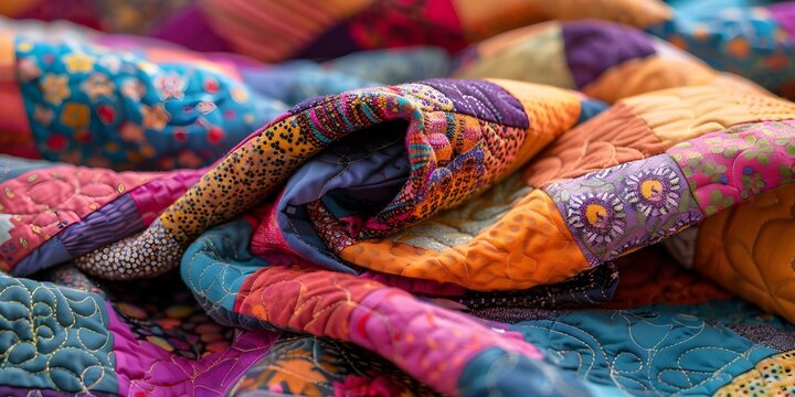 Detailed Hand Sewing Quilt for Charity Auction. Concept Charity Auction, Hand Sewing, Quilt, Detailed, Fundraising