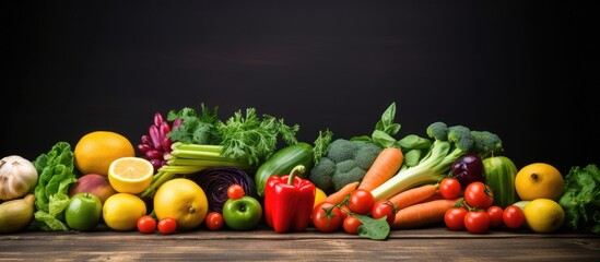 Organic Harvest: Colorful Assortment of Fresh Vegetables Displayed on Rustic Wooden Table