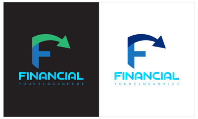 Diagram with arrow logo design vector.