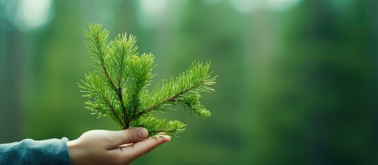 Embracing Nature: Person Holding Small Pine Tree, Symbol of Growth and Sustainability