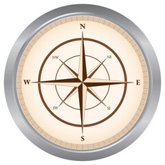 Compass vector made to look old and aged. Compass can be used as a travel logo.
