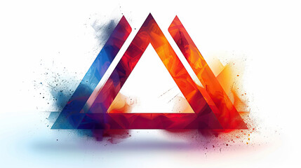 watercolor Illustration of different shapes abstract, isolated on white background. Abstract modern print. logo