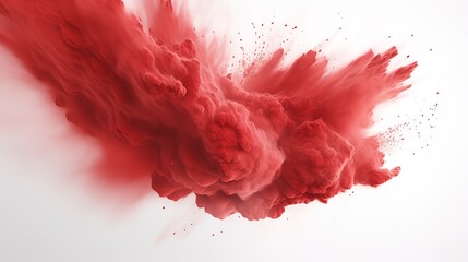 Red Chalk Pieces and Dust Flying Effect Explosion