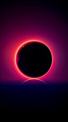 An eclipse depicted in an electronic style, symbolizing the dark side of the digital world. mobile phone wallpaper