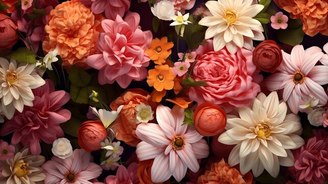 Seamless Pattern with Flowers 8K 4K Photorealistic