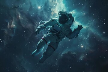 Astronaut floating in the cosmos Exploring the vastness of space Zero gravity