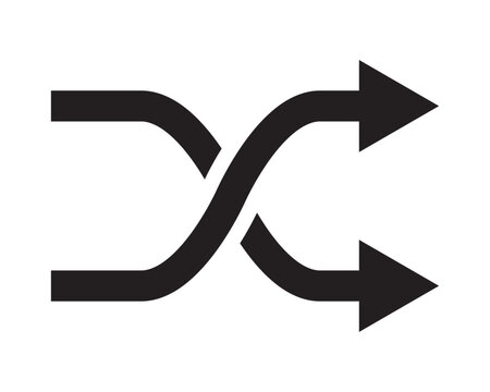 vector shuffle icon for media music player