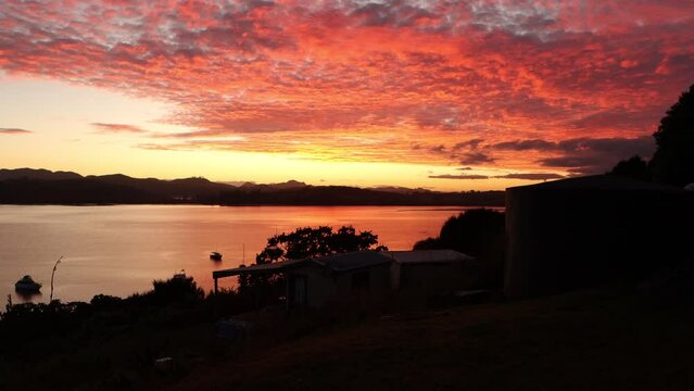 Early morning reflections over Mangonui, New Zealand.