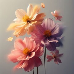 Flowers in pastel colors, spring concept, bloom.