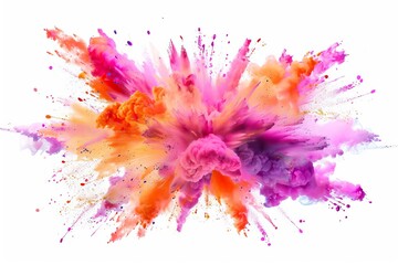 Obraz premium Explosive border Dynamic and colorful Isolated on a white background Impact and energy