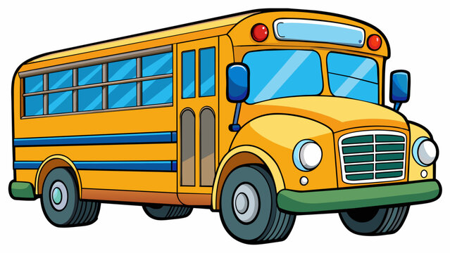 School Bus Vector Art Illustration