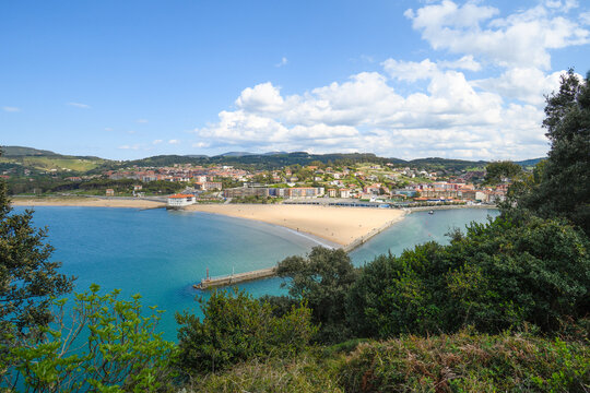 Panoramic of Gorliz beach in Bizkaia.