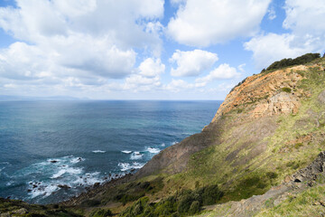 Panoramic of the cliffs of the Gorliz coast