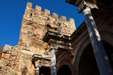 Ancient Roman ruins, columns and ornament	