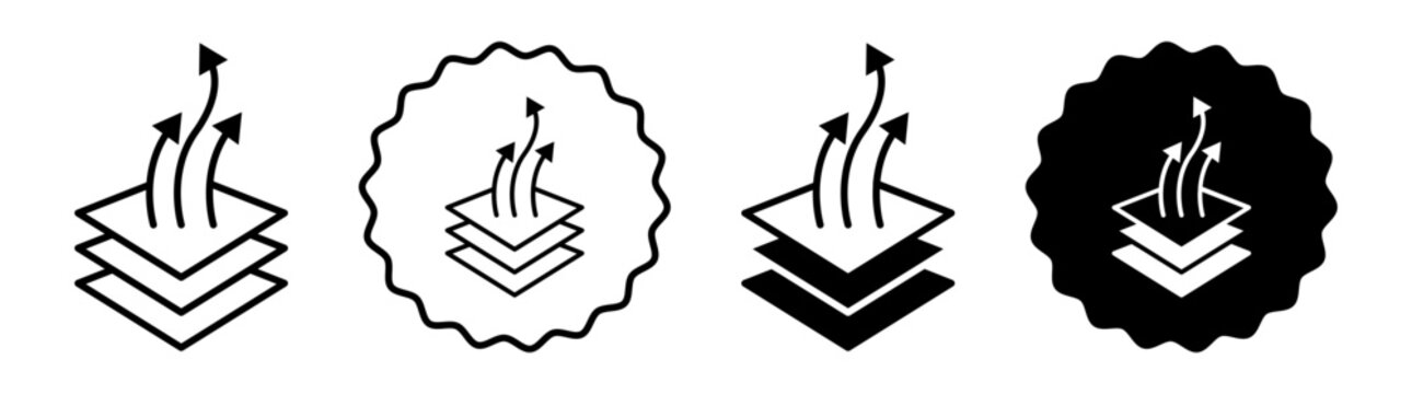 Breathable fabric set in black and white color. Breathable fabric simple flat icon vector