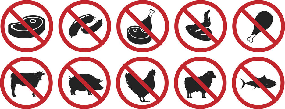 Bundle set of no animals meat containing food, for vegan food, halal food, vegetarian