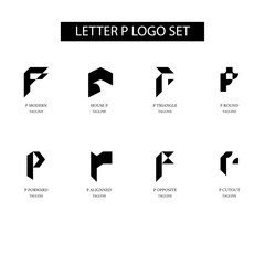 Letter P logo Design Set Modern and Beautiful logo concepts