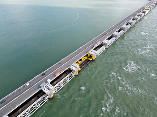 Sea barrier protection, Zeeland, The Netherlands - 754568509