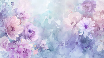 watercolor background with flowers