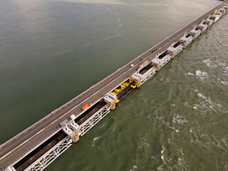 Sea barrier protection, Zeeland, The Netherlands - 754568716
