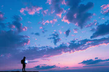 Obraz premium Contemplative Silhouette at Dusk