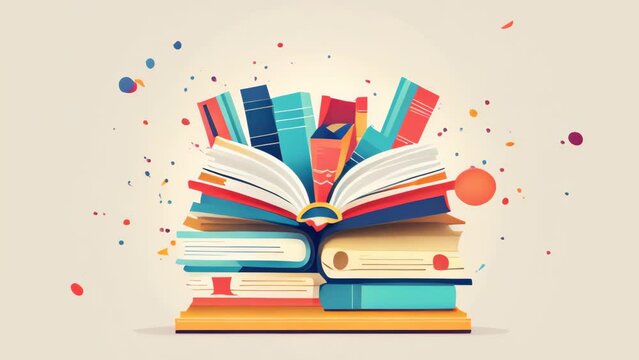 A clean and stylish Book Day concept background in a minimalistic design.